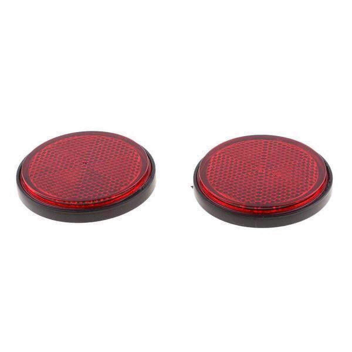 funtasica 6x2 Pieces Round Reflectors Universal for Motorcycle ATV Dirt Bike Red 6 Pcs
